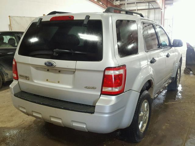 1FMCU93ZX8KA07775 - 2008 FORD ESCAPE XLT SILVER photo 4