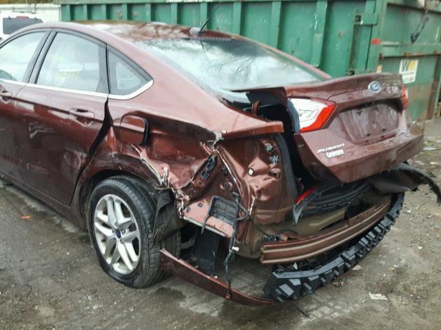 3FA6P0H75GR277007 - 2016 FORD FUSION SE BURGUNDY photo 9