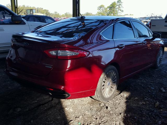 3FA6P0K9XFR282308 - 2015 FORD FUSION TIT RED photo 4