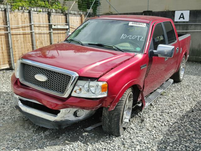 1FTPW12V17FA55835 - 2007 FORD F150 SUPER RED photo 2