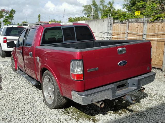 1FTPW12V17FA55835 - 2007 FORD F150 SUPER RED photo 3