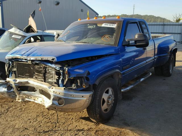 1B7MC3363WJ248420 - 1998 DODGE RAM 3500 BLUE photo 2