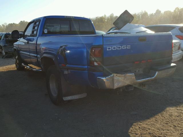 1B7MC3363WJ248420 - 1998 DODGE RAM 3500 BLUE photo 3