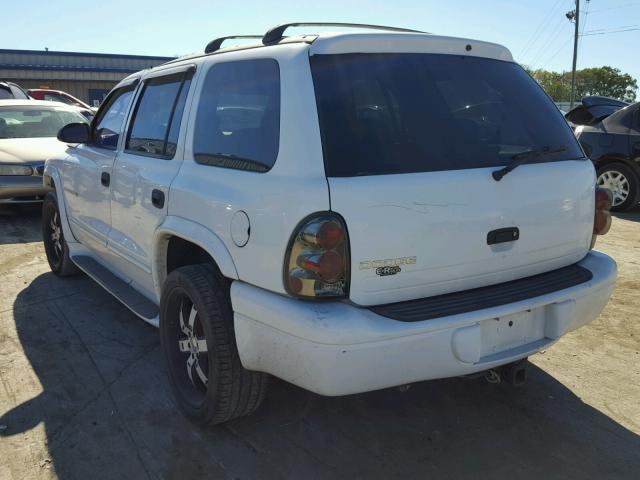 1B4HR28N41F642687 - 2001 DODGE DURANGO WHITE photo 3