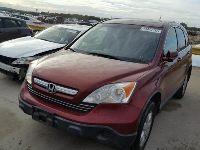 JHLRE48759C006375 - 2009 HONDA CR-V EXL BURGUNDY photo 2