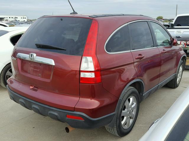 JHLRE48759C006375 - 2009 HONDA CR-V EXL BURGUNDY photo 4