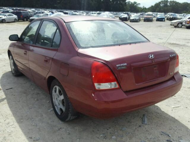 KMHDN45D22U417522 - 2002 HYUNDAI ELANTRA GL BURGUNDY photo 3