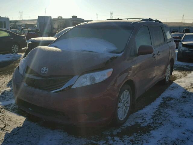 5TDJK3DC8ES079202 - 2014 TOYOTA SIENNA LE MAROON photo 2