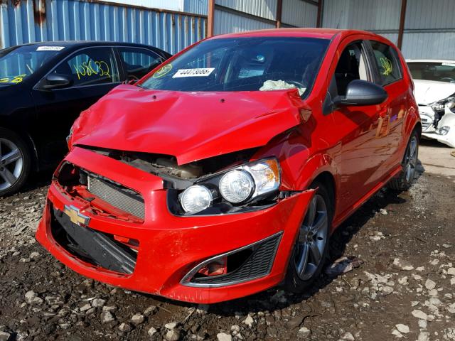 1G1JG6SB7D4159476 - 2013 CHEVROLET SONIC RS RED photo 2