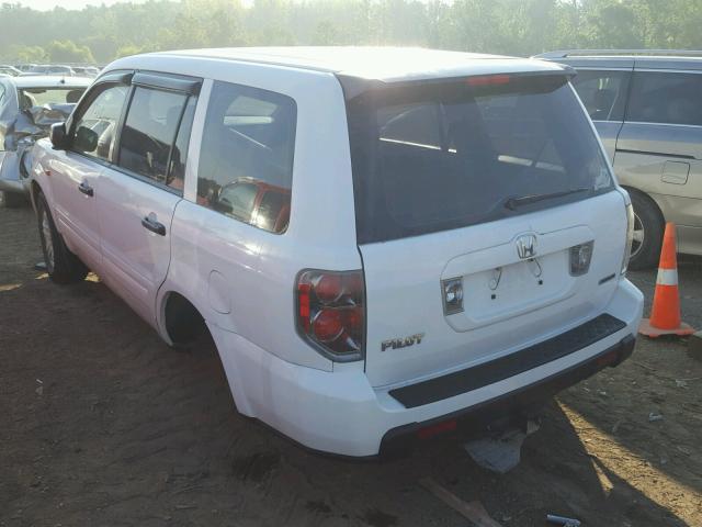 2HKYF18156H545031 - 2006 HONDA PILOT LX WHITE photo 3