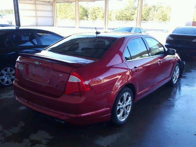 3FAHP0HA0CR189822 - 2012 FORD FUSION BURGUNDY photo 4