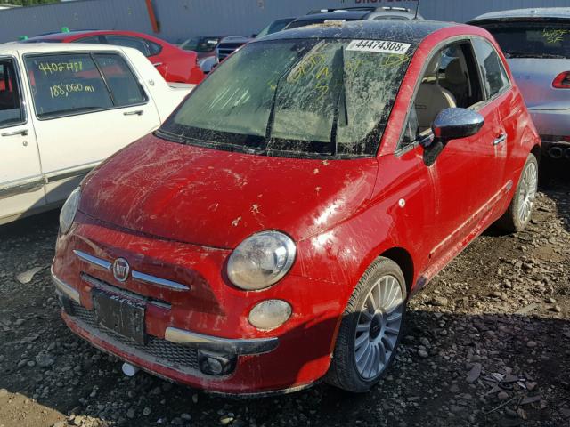 3C3CFFCR2HT547735 - 2017 FIAT 500 LOUNGE RED photo 2