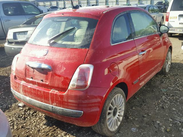 3C3CFFCR2HT547735 - 2017 FIAT 500 LOUNGE RED photo 4