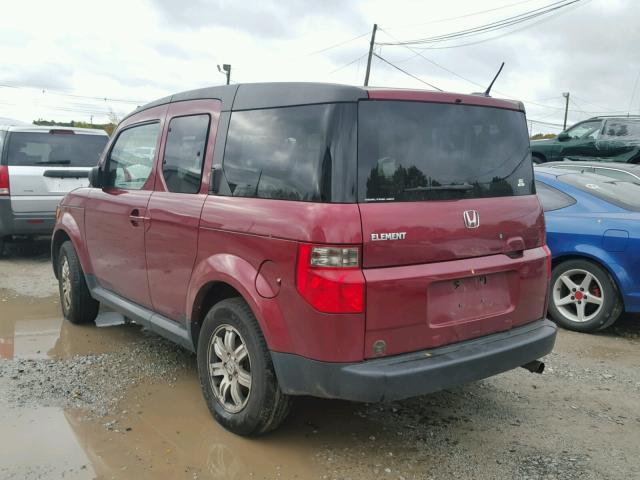 5J6YH28787L007242 - 2007 HONDA ELEMENT EX MAROON photo 3