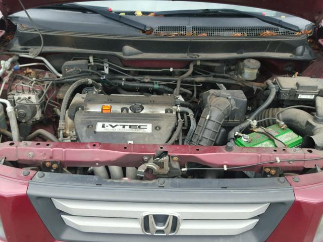 5J6YH28787L007242 - 2007 HONDA ELEMENT EX MAROON photo 7