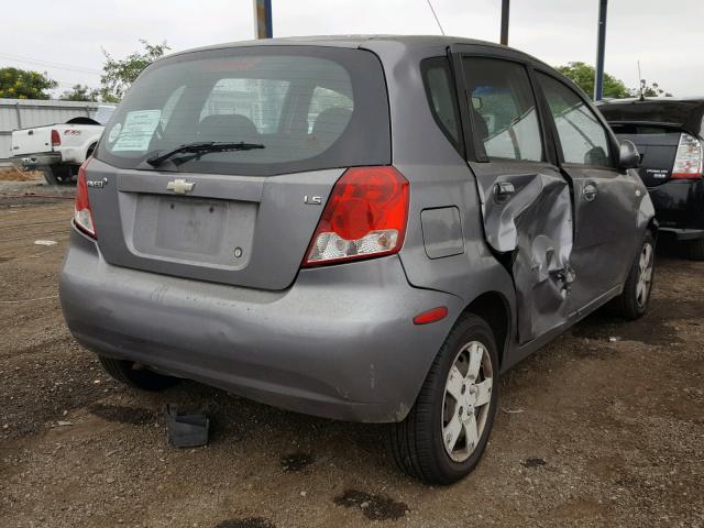 KL1TD66688B268575 - 2008 CHEVROLET AVEO BASE Szary zdjęcie 4
