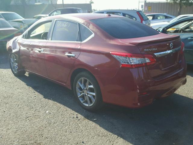 3N1AB7AP6EL652380 - 2014 NISSAN SENTRA S RED photo 3