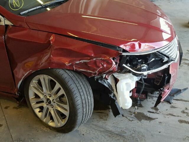 3LN6L2GK4ER829760 - 2014 LINCOLN MKZ წითელი ფოტო 9
