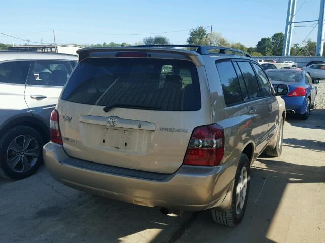 JTEEP21A740026844 - 2004 TOYOTA HIGHLANDER BEIGE photo 4