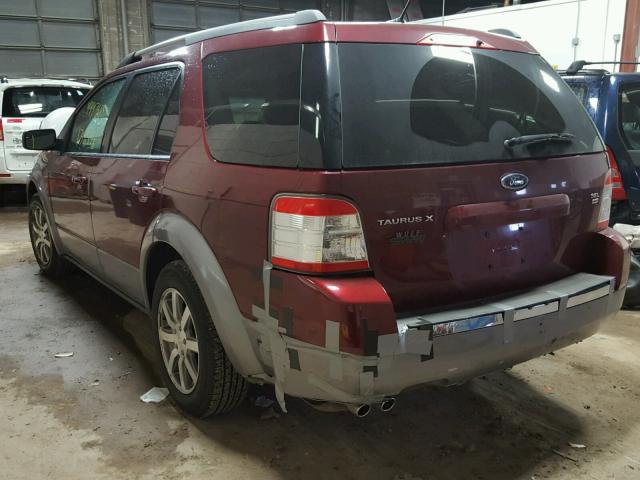 1FMDK05W68GA38565 - 2008 FORD TAURUS X MAROON photo 3