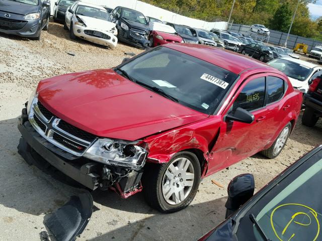 1C3CDZAB6DN529312 - 2013 DODGE AVENGER SE RED photo 2