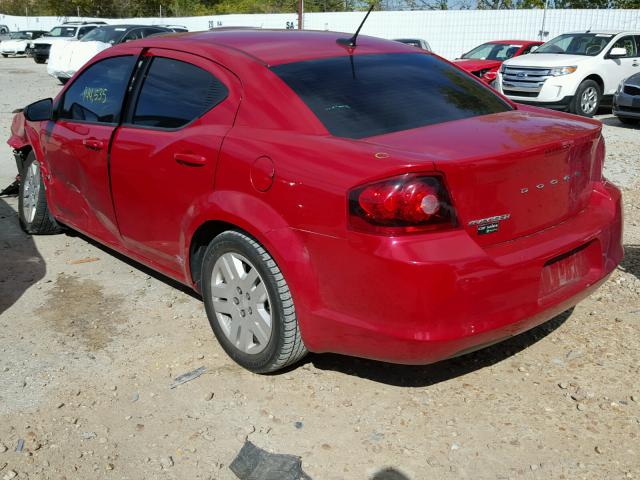 1C3CDZAB6DN529312 - 2013 DODGE AVENGER SE RED photo 3