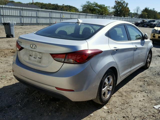 5NPDH4AEXEH470378 - 2014 HYUNDAI ELANTRA SILVER photo 4