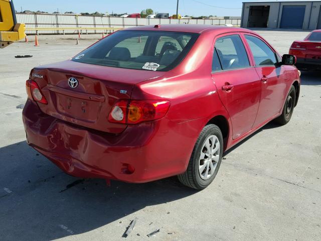 JTDBL40E799062801 - 2009 TOYOTA COROLLA BA RED photo 4