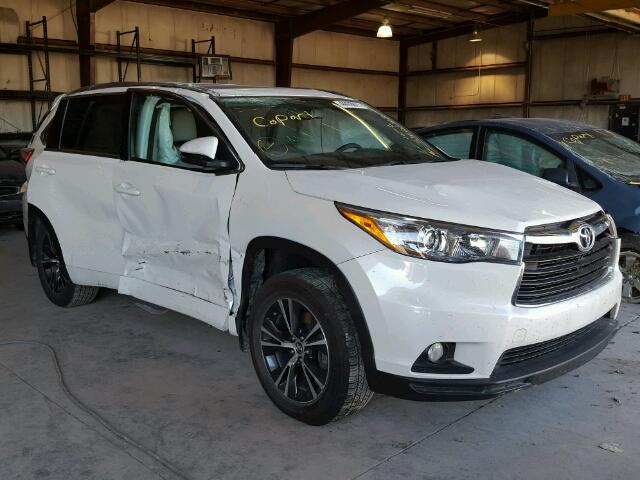 5TDJKRFH0GS340143 - 2016 TOYOTA HIGHLANDER WHITE photo 1