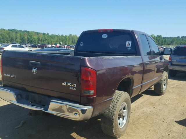3D7KS28C05G705306 - 2005 DODGE RAM 2500 S მუქწითელი ფოტო 4