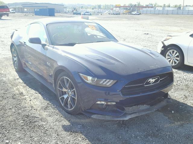 1FA6P8RF9F5500977 - 2015 FORD MUSTANG BLUE photo 1