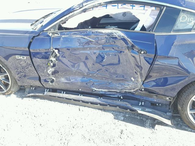 1FA6P8RF9F5500977 - 2015 FORD MUSTANG BLUE photo 9