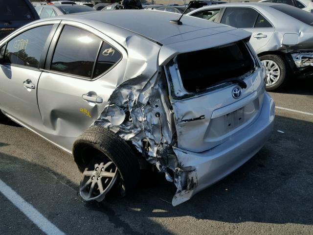 JTDKDTB30C1011584 - 2012 TOYOTA PRIUS C SILVER photo 9