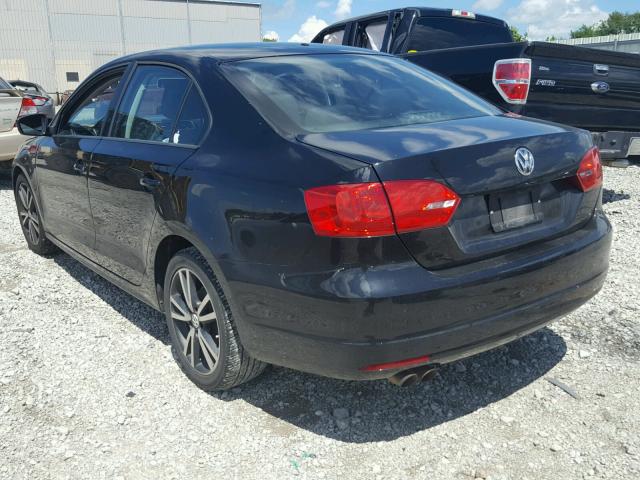 3VW1K7AJ1CM352890 - 2012 VOLKSWAGEN JETTA BASE Սև լուսանկար 3