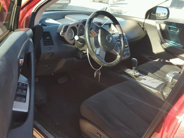 JN8AZ08W37W634353 - 2007 NISSAN MURANO BURGUNDY photo 9