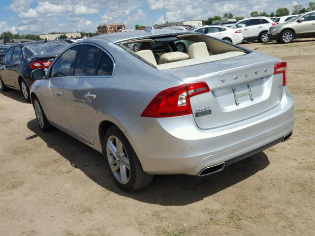 YV140MFK9F1351780 - 2015 VOLVO S60 PREMIE SILVER photo 3