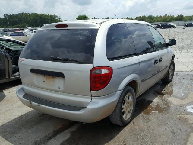 1D4GP25303B217021 - 2003 DODGE CARAVAN SE SILVER photo 4