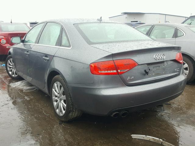 WAUBFAFL3CN019662 - 2012 AUDI A4 PREMIUM GRAY photo 3