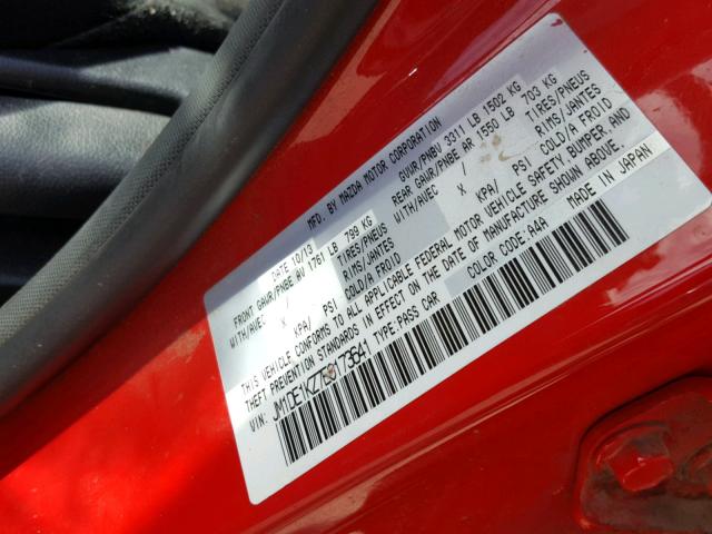 JM1DE1KZ7E0173641 - 2014 MAZDA MAZDA2 SPO 红色 照片 10