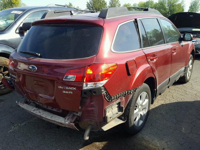 4S4BRDLC8B2310492 - 2011 SUBARU OUTBACK 3. RED photo 4