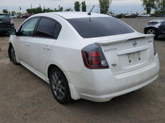 3N1BB6AP0AL652237 - 2010 NISSAN SENTRA SE- WHITE photo 3