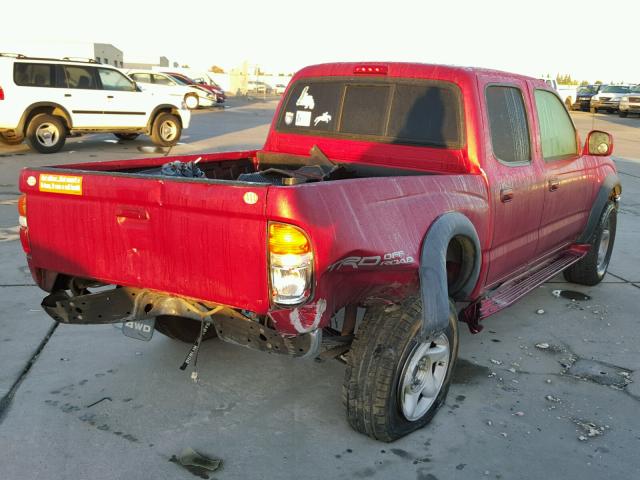 5TEHN72N64Z422964 - 2004 TOYOTA TACOMA DOU RED photo 4