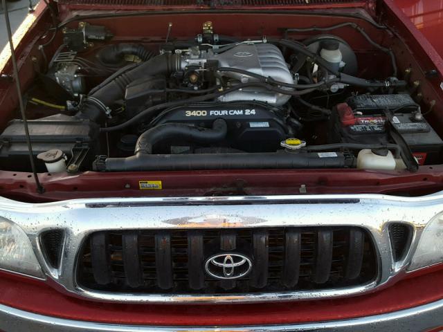 5TEHN72N64Z422964 - 2004 TOYOTA TACOMA DOU RED photo 7