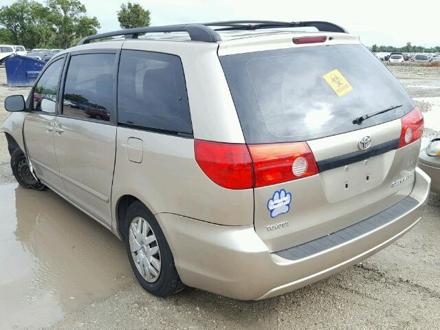 5TDZK23C19S268360 - 2009 TOYOTA SIENNA CE TAN photo 3