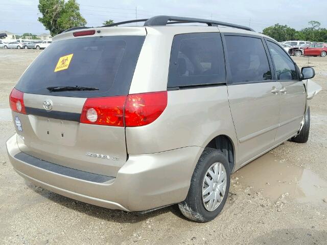 5TDZK23C19S268360 - 2009 TOYOTA SIENNA CE TAN photo 4