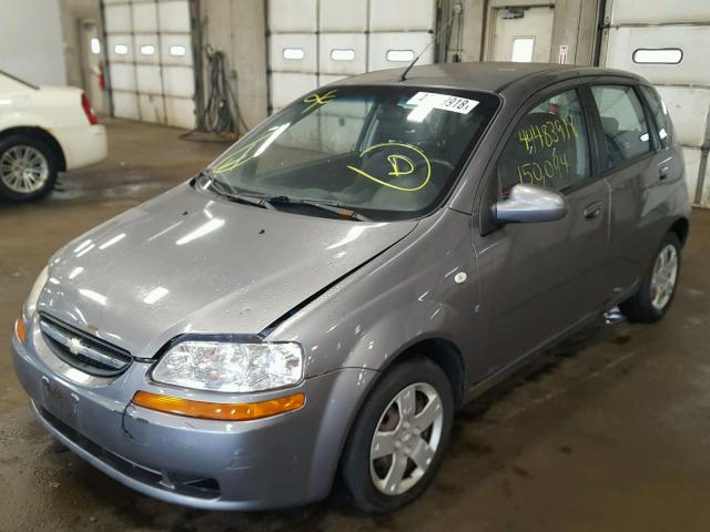 KL1TD66697B796463 - 2007 CHEVROLET AVEO BASE Szary zdjęcie 2