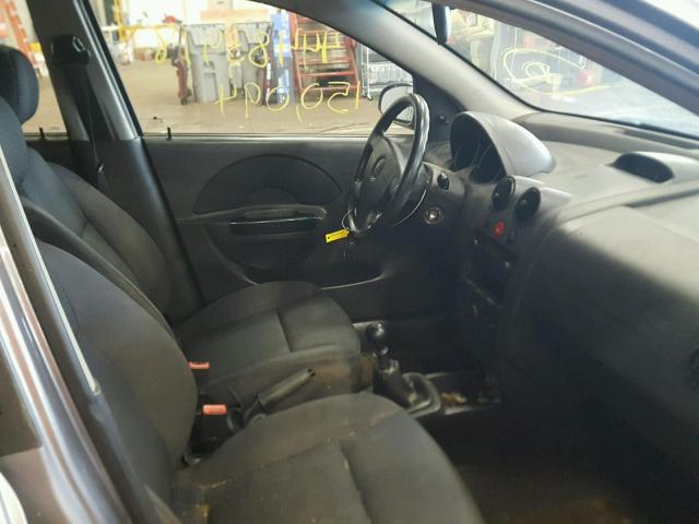 KL1TD66697B796463 - 2007 CHEVROLET AVEO BASE Szary zdjęcie 5