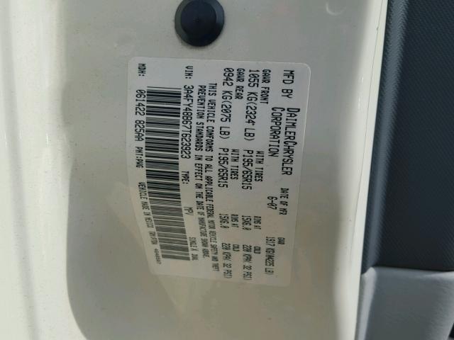 3A4FY48B67T623923 - 2007 CHRYSLER PT CRUISER WHITE photo 10