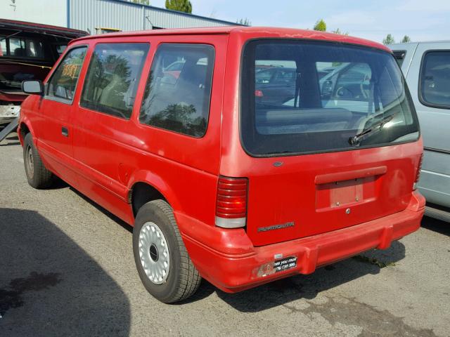 2P4GH2535RR622713 - 1994 PLYMOUTH VOYAGER RED photo 3