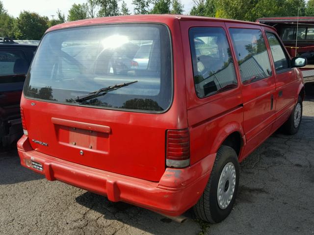 2P4GH2535RR622713 - 1994 PLYMOUTH VOYAGER RED photo 4